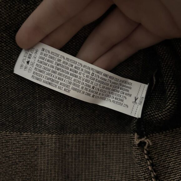 English Factory Women's Plaid Button-Front Cardigan Sweater Brown Preppy Money S - Picture 5 of 7